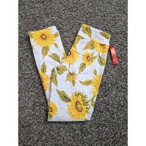 Krazy Larry Pants Sunflower Print All Over Pull On Size 2 NWT Women's USA Made